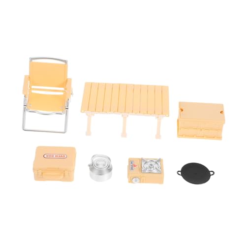 Hohopeti Miniatur Camping Spielset für Realistisches Outdoor Picknick mit Klappbarem Stuhl Tisch und Kartuschenkocher Gelbes für Kreatives Rollenspiel und Familienaktivitäten Hohopeti Miniatur Camping Spielset für Realistisches Outdoor Picknick mit Klappbarem Stuhl Tisch und Kartuschenkocher Gelbes für Kreatives Rollenspiel und Familienaktivitäten von Hohopeti