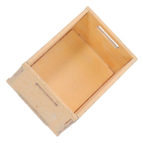Hohopeti Miniatur Holz Aufbewahrungskorb für Puppenhaus Stabiles Dekoratives Miniaturmodell Natürliche Holzfarbe Geeignet für Mini Haus Puppenhaus Möbel Zubehör Kreative Szenendekoration von Hohopeti