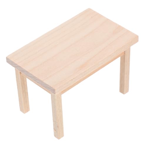 Hohopeti Miniatur Holztisch Puppenhaus Möbel Zubehör Realistisches Elegantes Design für Mini Haus Dekoration und Puppenstuben Accessoires von Hohopeti