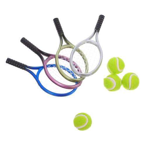 Hohopeti Miniatur Mini Tennis Schläger und Bälle Dekoratives Zubehör für Puppenhaus Miniatur Sportdekoration Schläger Bälle Bunte Mischung für Realistische Mini Szenen Hohopeti Miniatur Mini Tennis Schläger und Bälle Dekoratives Zubehör für Puppenhaus Miniatur Sportdekoration Schläger Bälle Bunte Mischung für Realistische Mini Szenen von Hohopeti