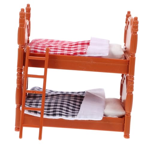 Hohopeti Miniatur Puppenhaus Doppelstockbett aus Realistische Bettmöbel für Puppenhaus Dekoration Inklusive Kissen und Decke als Kinderspielzeug und Fotorequisite Hohopeti Miniatur Puppenhaus Doppelstockbett aus Realistische Bettmöbel für Puppenhaus Dekoration Inklusive Kissen und Decke als Kinderspielzeug und Fotorequisite von Hohopeti