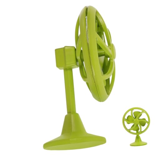 Hohopeti Miniatur Puppenhaus Mini Möbel im Vintage Stil Kleiner Tischventilator für Puppenstube Lebendige Grüne Miniatur Deko Einfach zu Platzieren und Langlebig von Hohopeti