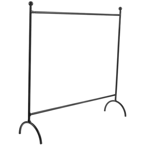 Hohopeti Miniatur Puppenkleiderständer aus Stabilem Metall Rundpolierte Ecken Eleganter Garderobenständer für Puppenhaus Platzsparend Robust für Puppenkleider und Zubehör Schwarzes Design von Hohopeti