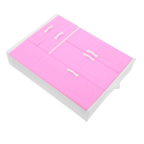 Hohopeti Miniatur Puppenschrank Kleiderschrank im Prinzessinnen Stil Miniatur Dollhouse Möbel mit Kleidung Organizer für Jungen und Mädchen Realistische Puppenhaus Einrichtung Fördert von Hohopeti
