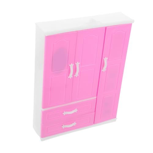 Hohopeti Miniatur Puppenschrank für Puppenhaus Prinzessin Stil Kleiderschrank mit Kleidungshalter Platzsparendes Mini Schlafzimmer Möbelstück für Kreatives und Aufbewahrung Teilig von Hohopeti