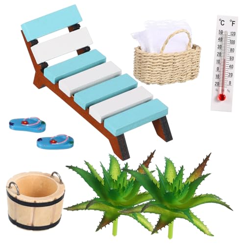 Hohopeti Miniatur Sauna Zubehör aus Holz Micro Strand Deko mit Mini Liegestuhl Mini Körben Langlebig und Vielseitig für Puppenhaus DIY Tisch und Regaldekoration Hohopeti Miniatur Sauna Zubehör aus Holz Micro Strand Deko mit Mini Liegestuhl Mini Körben Langlebig und Vielseitig für Puppenhaus DIY Tisch und Regaldekoration von Hohopeti