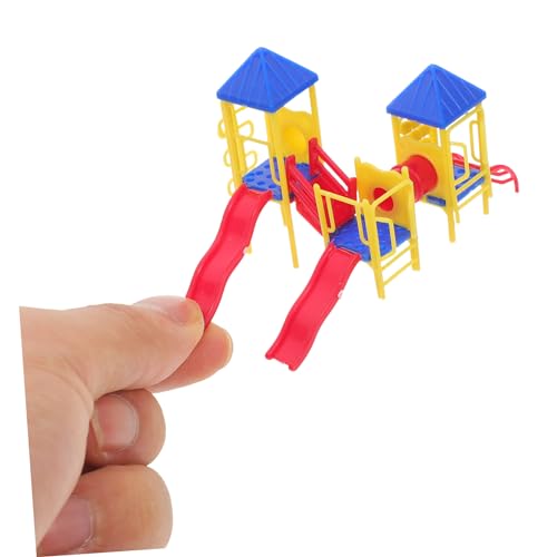 Hohopeti Miniatur Spielplatzmodell aus Sicherem Kunststoff Buntes DIY Sandspielzeug für Puppenhaus Kreatives Outdoor Deko Element Platzsparend und Langlebig Geeignet für von Hohopeti