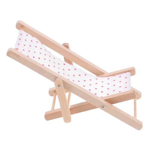 Hohopeti Miniatur Strandstuhl für Puppenhaus Holz Lounge Stuhl Modell Exquisites Möbel für Kreative Dekoration von Hohopeti