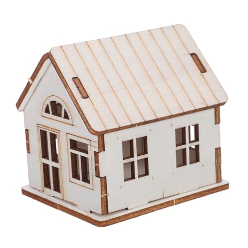 Hohopeti Miniatur-holzhaus Modellbausatz DIY Weihnachtsbastelset aus Holz Unlackiert für Erwachsene und Einfacher Steckmechanismus Dekoratives Gartenhaus Bastelset für Familien und von Hohopeti