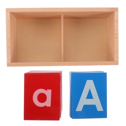 Hohopeti Montessori Holz Alphabet Lernbrett mit Sandpapier Buchstaben Taktile Sprachlernmaterialien für Sicheres Pädagogisches für Vorschule und Zuhause für Junge Mädchen von Hohopeti