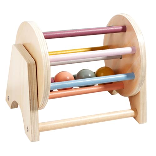 Hohopeti Montessori Holzspielzeug Textil Trommel Lernspielzeug für Kleinkinder Ab Krabbelalter zur Motorik Hand Auge koordination und Kognitiver Entwicklung von Hohopeti