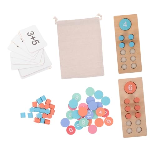 Hohopeti Montessori Mathe Lernspielzeug Holzset Bunte Rechenperlen Tragbarer Zahlenzähler Pädagogisches Lernspiel für Vorschulkinder Addition Subtraktion Spielerisch von Hohopeti