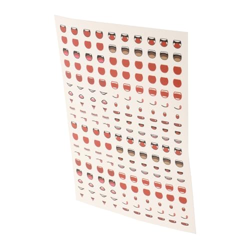 Hohopeti Mundaufkleber Cartoon Sticker DIY Bastelmaterial Selbstklebend Papier für Puppen Figuren Clay Craft Zubehör Vielseitig Einsetzbar Langlebig und Farbecht von Hohopeti