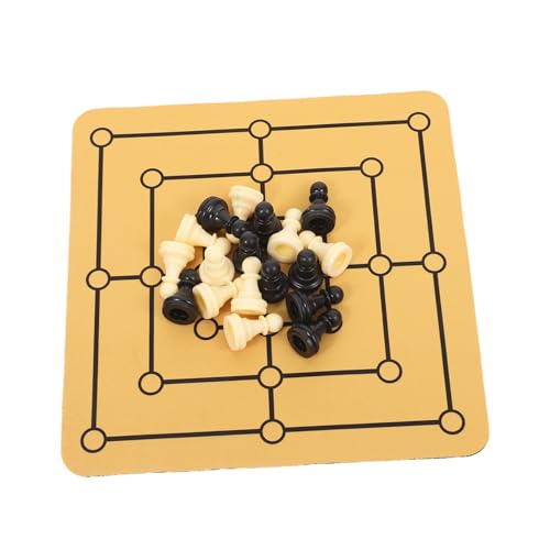 Hohopeti Nine Mens Morris Spielset Tragbar mit Mousepad Spielbrett Traditionelles Strategiespiel für Familie und Zuhause Leichtes Brettspiel für Unterhaltung und Gesellige Runden von Hohopeti