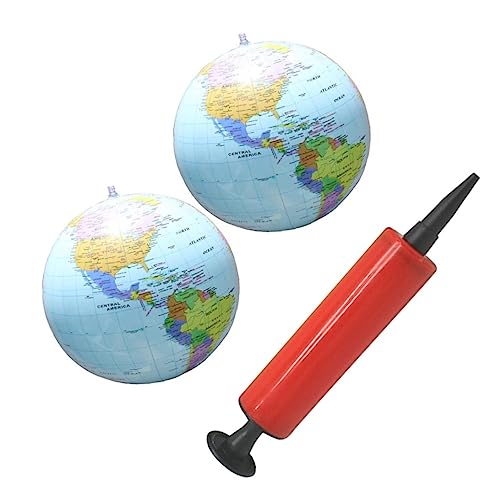 Hohopeti PVC Aufblasbare Weltkarte Ball Pack Lernspielzeug mit Stressabbau für Erwachsene Farblich Zufälliger Handpumpe Strapazierfähig und Leicht zu Greifen Zufällige Zufällige Farbe von Hohopeti