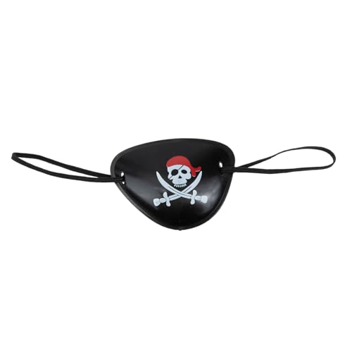 Hohopeti Piraten Augenklappe mit Totenkopf Muster Leichte Atmungsaktive Augen Maske für Halloween Party Cosplay Geeignet für Erwachsene Komfortables Piratenkostüm Zubehör von Hohopeti