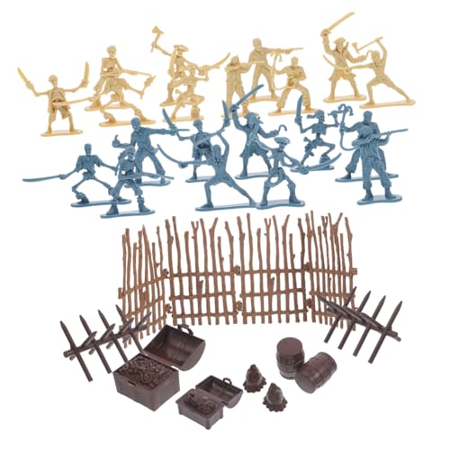 Hohopeti Piraten Set mit Piratenfiguren und Skelettkriegern Langlebige Piratenmänner und Piratenzubehör für Abenteuer und Rollenspiel von Hohopeti