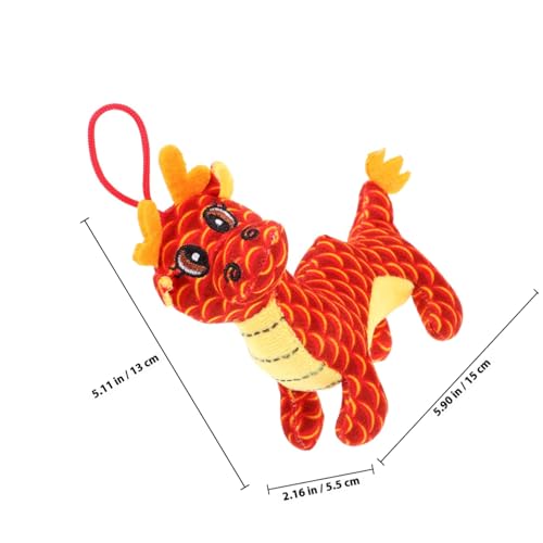 Hohopeti Plüsch Drache Stofftier Rotes Maskottchen Chinesischer Neujahr Deko Kuscheltier Realistische Drachenpuppe Für Auto Sofa Kinderzimmer Geschenk von Hohopeti