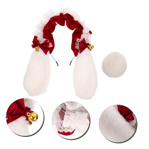 Hohopeti Plüsch Rabbit Ear Headband und Tail Props für Osterkostüm Weiß und Weinrot Süßes Bunny Dress Zubehör für Karneval Party und Bühnenauftritte Hohopeti Plüsch Rabbit Ear Headband und Tail Props für Osterkostüm Weiß und Weinrot Süßes Bunny Dress Zubehör für Karneval Party und Bühnenauftritte von Hohopeti