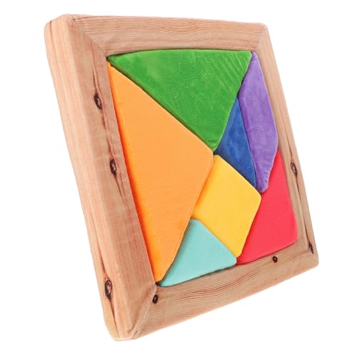 Hohopeti Plüsch-Tangram Puzzle interaktives kindertagsgeschenk großes Puzzle Kindergarten mit Babys bunt Gebäude Mosaik Musterblöcke kleine Rätsel für von Hohopeti