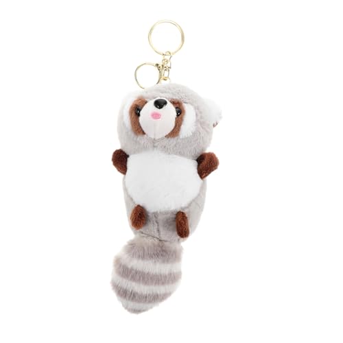 Hohopeti Plüsch Waschbär Schlüsselanhänger Kuscheltier Mini Anhänger für Rucksack Handtasche und Schlüssel Vielseitiger Süßer Plüschanhänger Geschenk Zubehör von Hohopeti