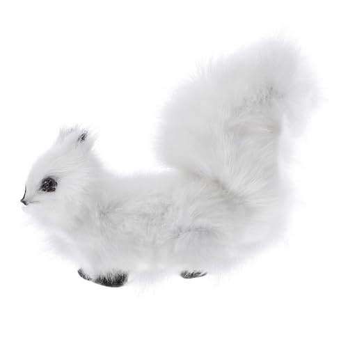 Hohopeti Plüsch-eichhörnchen-anhänger Figur Eichhörnchen Plüsch Tierwelt Ausgestopft Plüsch Eichhörnchen Stofftier Miniatur-eichhörnchen Dekorationen Ohr Klein Kunstpelz Aus Kunststoff Weiß von Hohopeti