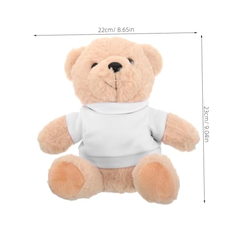 Hohopeti Plüschbär Kuschelig mit Weißem T Shirt zum Bedrucken DIY für Geburtstage Babypartys Feiertage Vielseitiges Stofftier für Sammler von Hohopeti