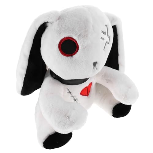 Hohopeti Plüschhase Kuscheltier mit Langen Ohren Halloween Deko Stofftier Sofa Kissen Weiße Plüsch Kaninchen Figur für Wohnzimmer Schlafzimmer von Hohopeti