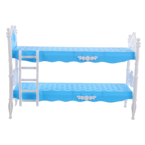 Hohopeti Princess Doll Bunk Bed Miniaturmöbel für Puppen Blau Zubehör für Puppenhäuser Perfektes für Mädchen Design Aufregendes Spielvergnügen von Hohopeti