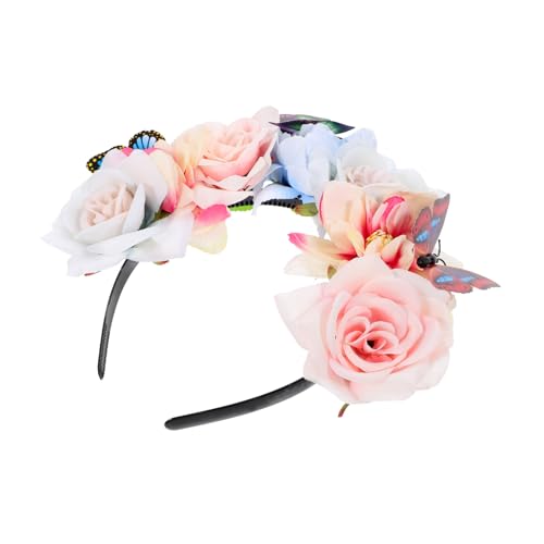 Hohopeti Prom Haar Simulierte Schmetterling Dekoration Party Simulation Cosplay Stirnband Halloween Blume Kopf Tee von Hohopeti