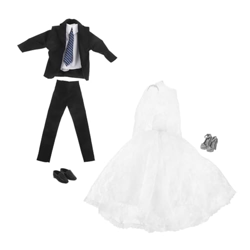 Hohopeti Puppen Hochzeitskleidung Brautkleid Weiß Einlagig Bräutigam Anzug Formal Business Schuhe Inklusive für Mädchen Jungen Puppen Geburtstag Party Zubehör Hohopeti Puppen Hochzeitskleidung Brautkleid Weiß Einlagig Bräutigam Anzug Formal Business Schuhe Inklusive für Mädchen Jungen Puppen Geburtstag Party Zubehör von Hohopeti