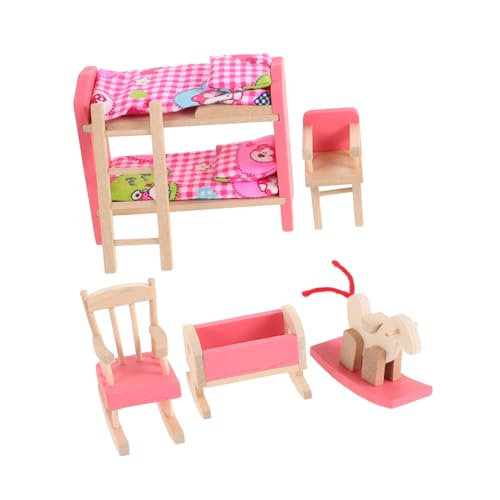 Hohopeti Puppenbett für Kinderzimmer Langlebiges Detailreiches Puppenhaus Zubehör aus Stabilem Holz Hohopeti Puppenbett für Kinderzimmer Langlebiges Detailreiches Puppenhaus Zubehör aus Stabilem Holz von Hohopeti