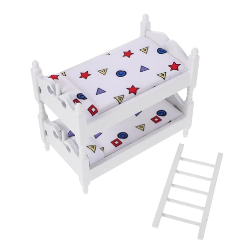 Hohopeti Puppenhaus Etagenbett für Schlafzimmer Dekoration Perfektes Zubehör für Puppenzimmer und Mini Szenen für Kreative Spielwelten von Hohopeti