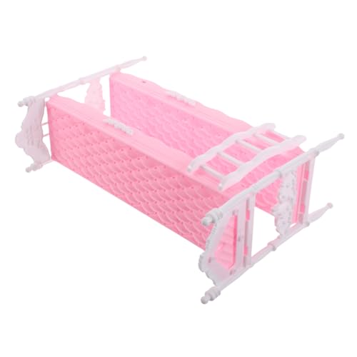 Hohopeti Puppenhaus Möbel Doppelstockbett Miniatur Puppenbett für Prinzessin Puppenzubehör Kleines Puppenhaus Schlafzimmer Geschenk für Mädchen von Hohopeti