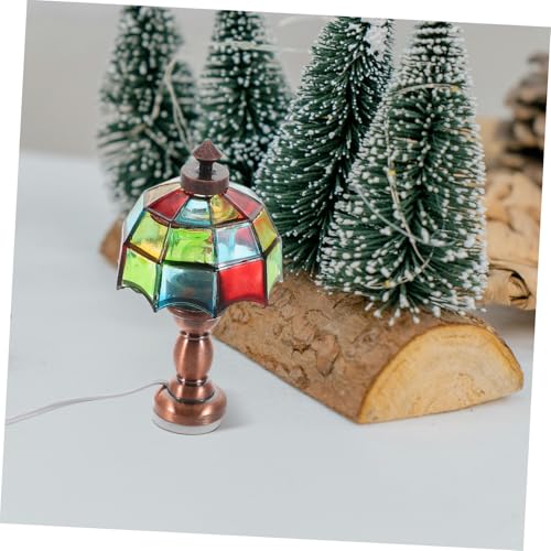 Hohopeti Puppenhaus Schreibtischlampe Retro LED Miniatur Tischlicht für Puppenhausbeleuchtung Batteriebetrieben Nicht Enthalten Realistische Miniatur Gemütliches Licht für Kleine Räume von Hohopeti