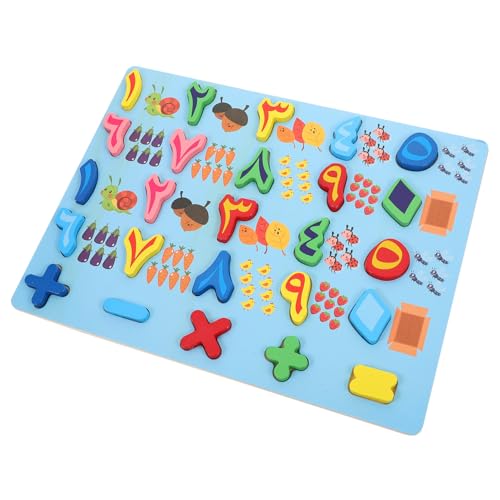 Hohopeti Puzzle Arabische Zahlen und Buchstaben Lernspielzeug für Kleinkinder Montessori Pädagogisches Formspielzeug für Frühe Bildung und Kognitive Entwicklung Mittelgroß Blau von Hohopeti