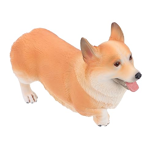 Hohopeti Realistische Corgi Hundefigur aus Kunststoff Detailgetreues Simulation Welpenmodell Dekoratives Fake Hundedoll für Partydeko Pädagogisch Nützlich und Langlebig von Hohopeti