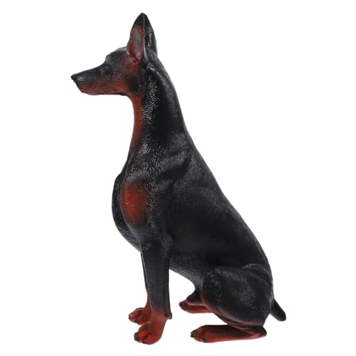 Hohopeti Realistische Doberman Hundefigur Simulation Dekofigur für Kinderzimmer Kinderfreundliches Sicheres Kunststoffspielzeug für Junge Mädchen und Jungen Lernspielzeug und Dekoration von Hohopeti