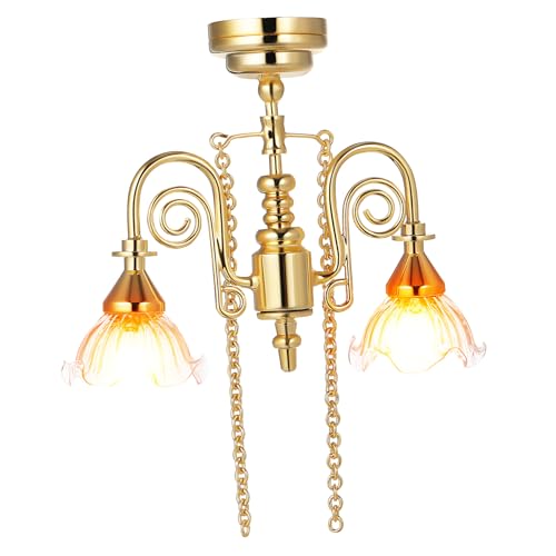Hohopeti Realistische Miniatur Puppenhaus Deckenlampe Metall Mini LED Licht mit Magnetbefestigung für Puppenhausmöbel Wohnzimmer und Schlafzimmer Zubehör von Hohopeti