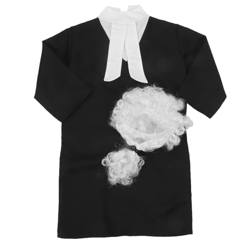 Hohopeti Richterkostüm Unisex Anzug mit Robe und Perücke für Jungen Mädchen Realistisches Gerichtskostüm für Halloween Karneval und Schulaufführungen Atmungsaktiv und Bequem Hohopeti Richterkostüm Unisex Anzug mit Robe und Perücke für Jungen Mädchen Realistisches Gerichtskostüm für Halloween Karneval und Schulaufführungen Atmungsaktiv und Bequem von Hohopeti