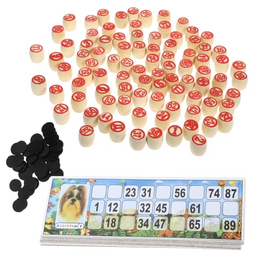 Hohopeti Russisches Lotto Spielset aus Holz mit Nummerierten Spielsteinen Familienspiel für Erwachsene und Partyspaß Langlebiges Bingo und Gesellschaftsspiel für Gesellige Runden von Hohopeti