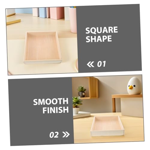 Hohopeti Sandkasten Holzbox Quadratisch Stabil rutschfest Sandspielzeug Aufbewahrungsbox Desktop Indoor Sandkasten Montessori Tablett für Spielzimmer und Kleine Räume von Hohopeti