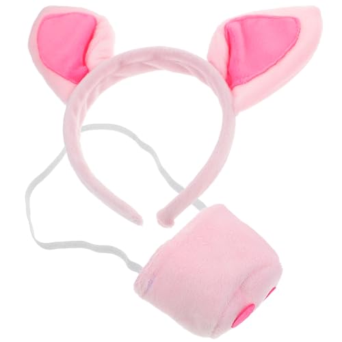 Hohopeti Schwein Kostüm Stirnband mit Schweinenase aus Weichem Material Bequemes Tierkostüm Zubehör für Karneval Halloween Rollenspiel und Bühnenauftritte Teiliges Pig Headband Nose Prop von Hohopeti