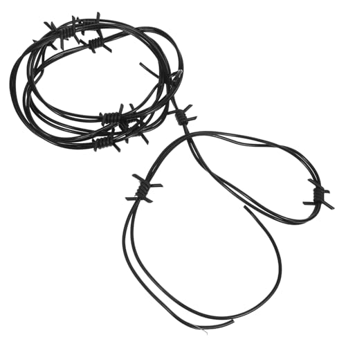 Hohopeti Simulierter Schwarzer Stacheldraht Halloween Party Dekoration Barbed Wire Requisite für Spukhaus und Kostümfeier Realistische Halloween Deko für Innen und Außen für Gruselpartys von Hohopeti