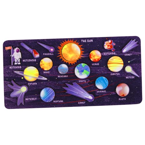 Hohopeti Solar System Puzzle aus Holz Planeten Lernspielzeug für Jahre Pädagogisch Fördernd Fördert Kreativität Form Farberkennung Praktisches Handlungs Kooperationsspielzeug von Hohopeti