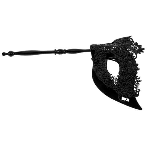 Hohopeti Spitzen Handmaske mit Stab Damen Masquerade Maske für Karneval Halloween Maskenball Ballnacht Stilvolle Spitzenverzierung für Damen Gesichtsbedeckung Hohopeti Spitzen Handmaske mit Stab Damen Masquerade Maske für Karneval Halloween Maskenball Ballnacht Stilvolle Spitzenverzierung für Damen Gesichtsbedeckung von Hohopeti