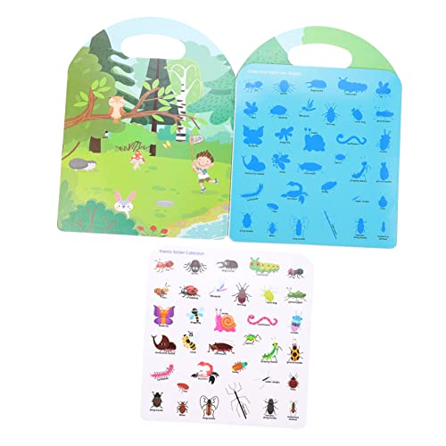 Hohopeti Stickerbuch Für Kleinkinder Wiederverwendbares Aufkleberbuch Mit Bunten Insektenmotiven Fördert Die Kognitive Entwicklung Und Eltern Junge Mädchen Interaktion Sicheres Material von Hohopeti
