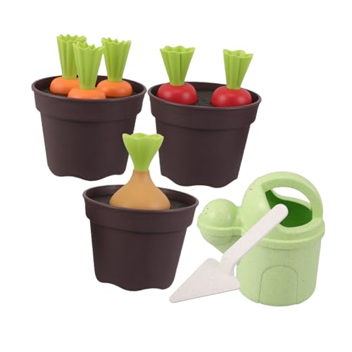 Hohopeti Strandspielzeug Set aus Natürlichem Weizenstroh Nachhaltiges Sandspielzeug mit Gartenschaufeln Gießkanne und Karotten Pflanzset Geeignet für Jungen und Mädchen Indoor und Outdoor von Hohopeti