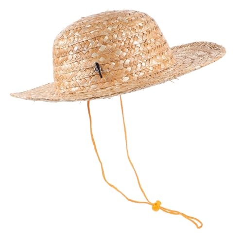 Hohopeti Strohhut mit Breiter Krempe Uv Schutz Strandhut für Mädchen und Jungen Outdoor Sonnenhut zum Basteln für Strand Ausflüge Picknick von Hohopeti