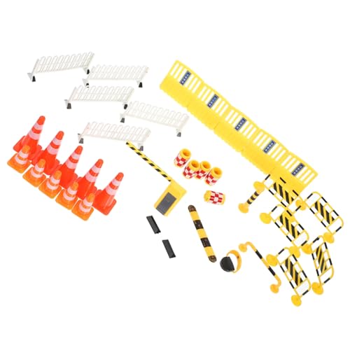 Hohopeti Teiliges Verkehrszeichen Spielset mit Miniatur Verkehrsbarrieren und Kleinen Pylonen Realistische Straßensimulation für Pädagogisches Verkehrserziehungs Verkehrssicherheit und von Hohopeti